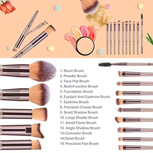 Set Pennelli Trucco Premium con Accessori – Da 3 a 20 Pezzi, Capelli Sintetici