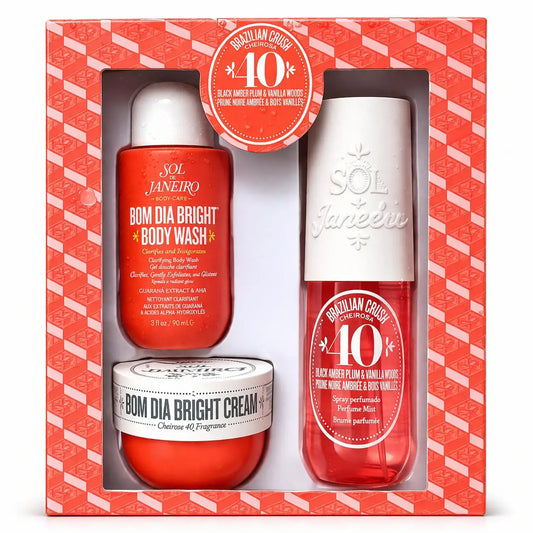 Set da viaggio per la cura del corpo Janeiro Soil Bum Bum Jet - Gel idratante, crema rassodante e profumo