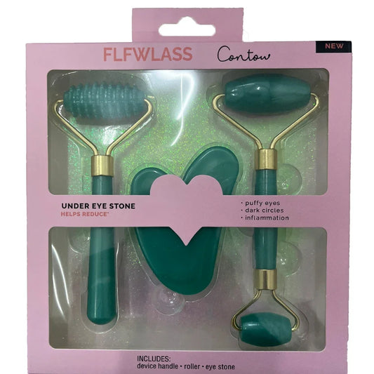 Set Rullo Viso e Gua Sha in Resina — Massaggio Anti-Rughe