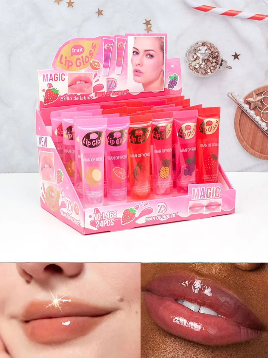 Set 6 Lip Gloss Fruttati – Olio Labbra Rimpolpante Ananas, Fragola & Uva