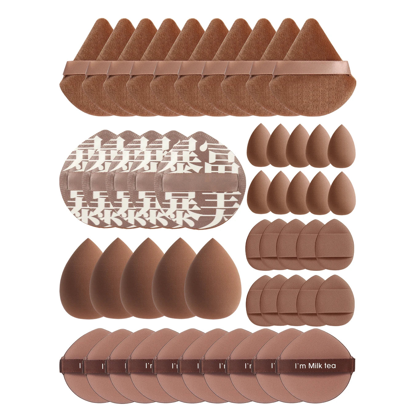 Tamponi per Trucco in Poliuretano 12cm – Set da 10 a 60 Pezzi, BB Cream e Fondotinta