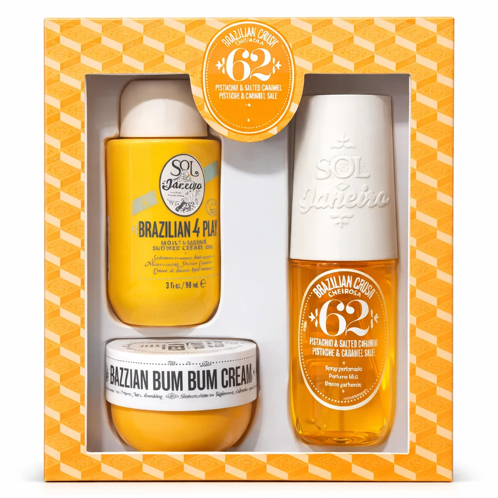 Set da viaggio per la cura del corpo Janeiro Soil Bum Bum Jet - Gel idratante, crema rassodante e profumo