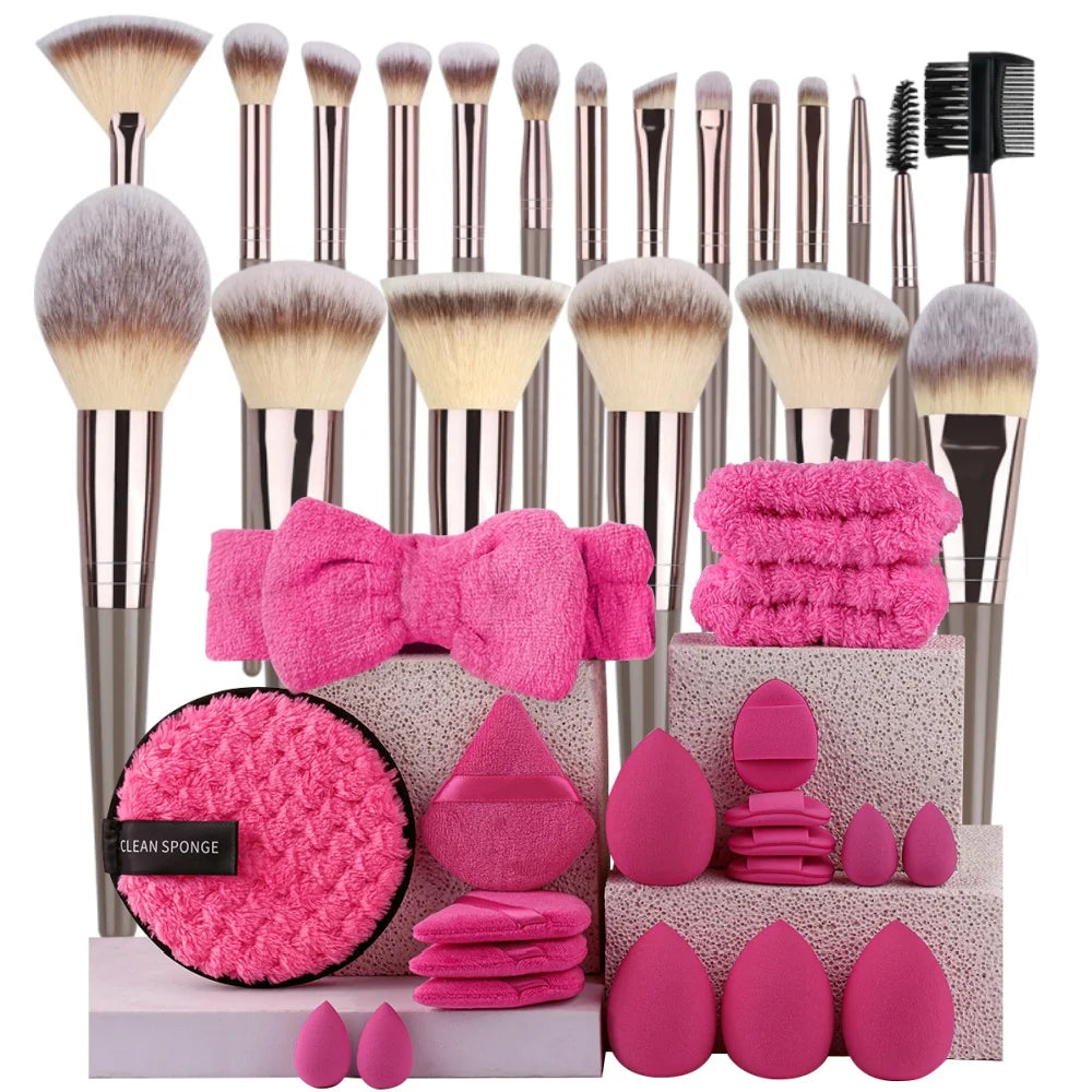 Set Pennelli Trucco Premium con Accessori – Da 3 a 20 Pezzi, Capelli Sintetici