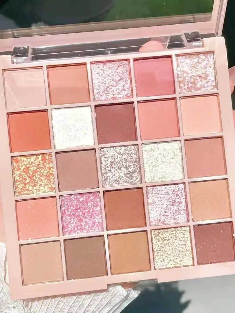 Palette Ombretti 25 Colori – Grigio Cemento, Marrone Rosa, Opaco e Glitterato