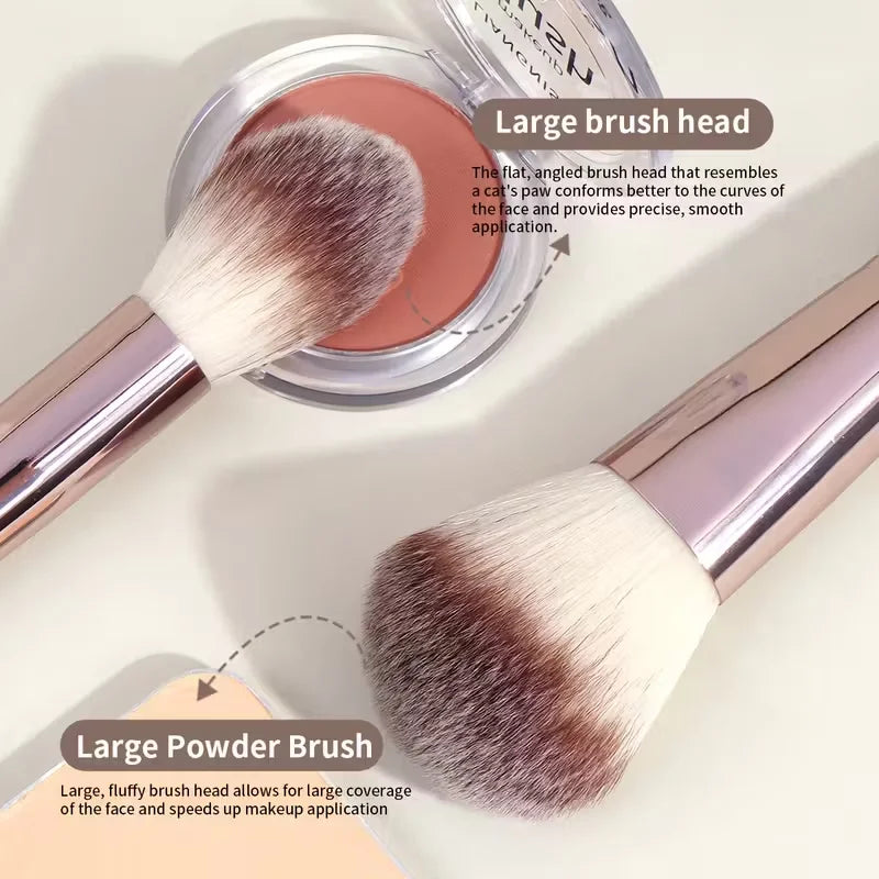 Set Pennelli Trucco Premium con Accessori – Da 3 a 20 Pezzi, Capelli Sintetici
