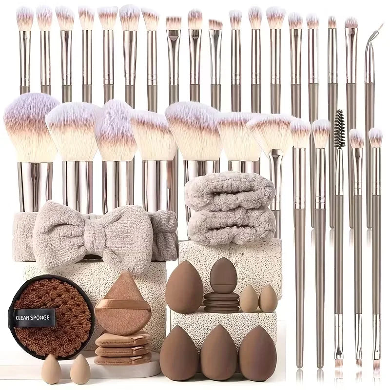 Set Pennelli Trucco Premium con Accessori – Da 3 a 20 Pezzi, Capelli Sintetici
