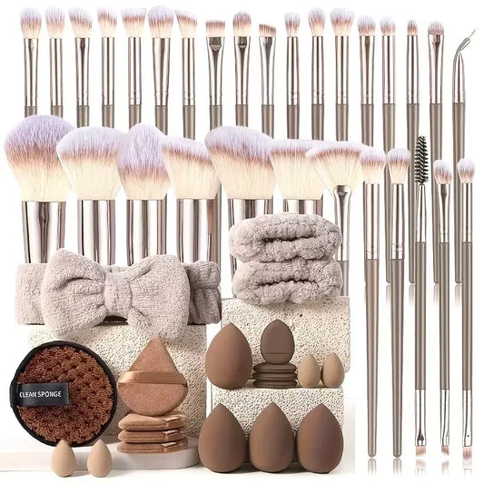 Set Pennelli Trucco Premium con Accessori – Da 3 a 20 Pezzi, Capelli Sintetici
