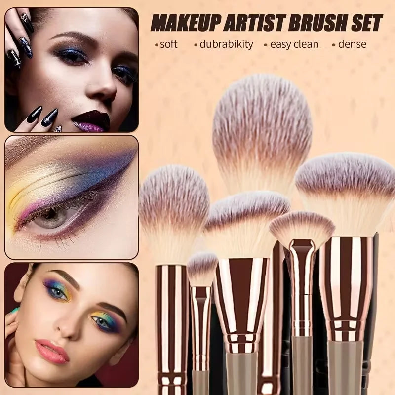 Set Pennelli Trucco Premium con Accessori – Da 3 a 20 Pezzi, Capelli Sintetici