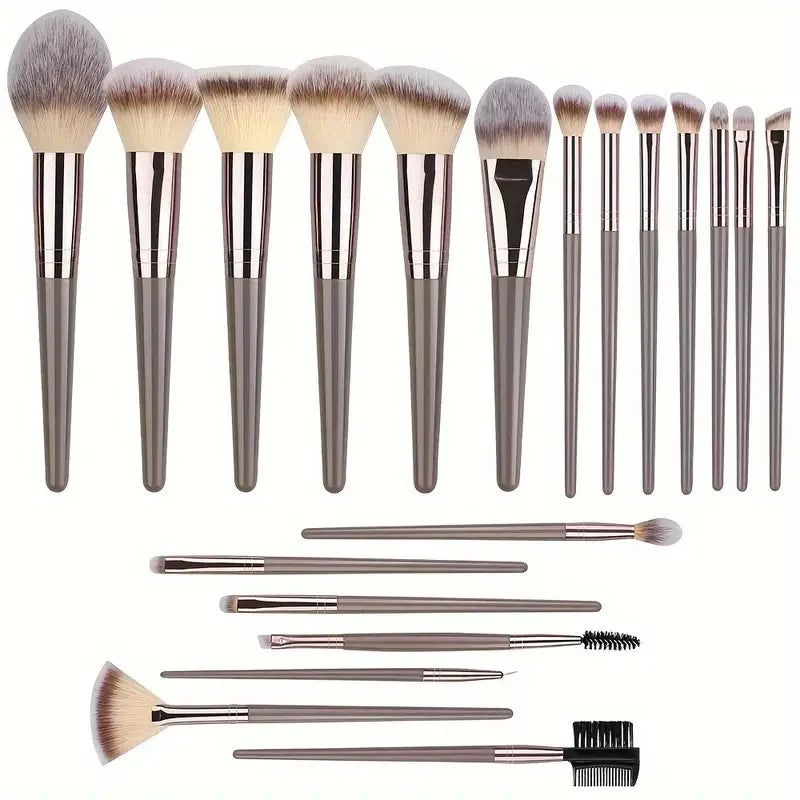 Set Pennelli Trucco Premium con Accessori – Da 3 a 20 Pezzi, Capelli Sintetici