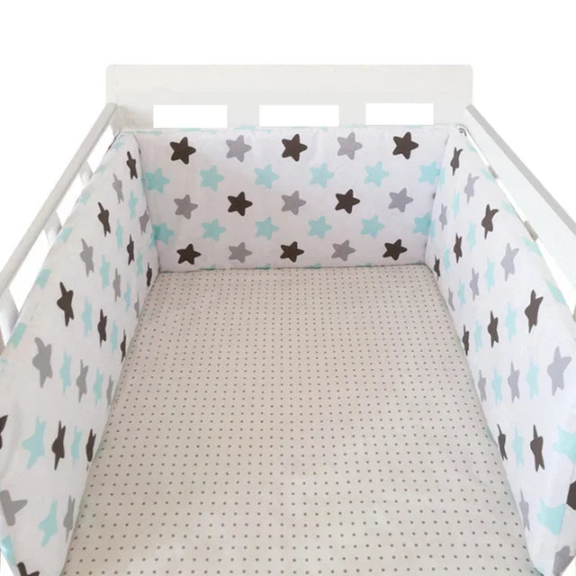 Paraurti per Lettino in Cotone 200×30cm – Doppia Faccia, Cerniera, Design Nordic