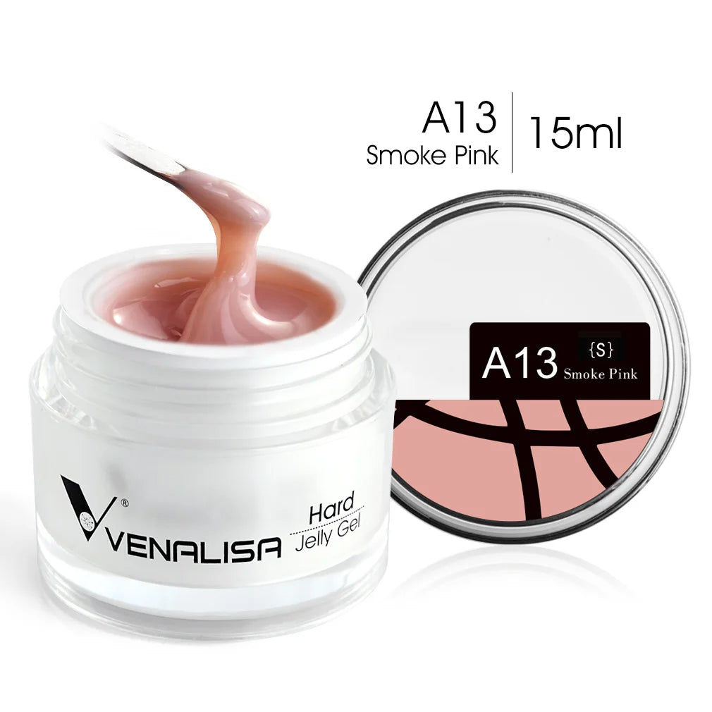 15ml Venalisa Jelly Extension Nail UV Gel da costruzione French Glitter Poly Gel per unghie Trasparente Fibra di colore mimetico naturale Vernice