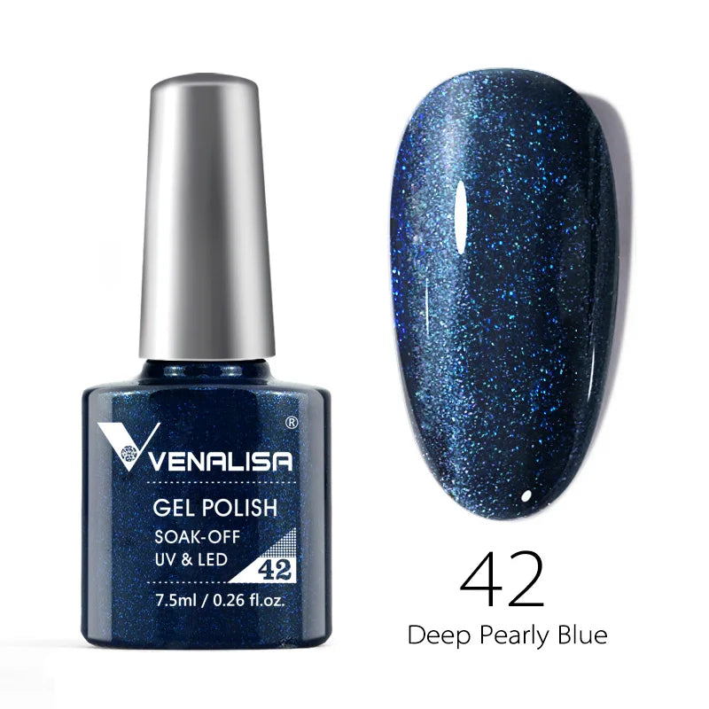 Venalisa 7.5ml Smalto per unghie Gel 60 Colori Glitter Smalto per unghie per Nail Art Manicure Top Coat Soak Off Smalto Gel UV Vernice