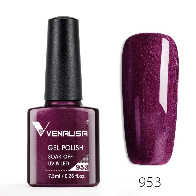 Venalisa 7.5ml Smalto per unghie Gel 60 Colori Glitter Smalto per unghie per Nail Art Manicure Top Coat Soak Off Smalto Gel UV Vernice