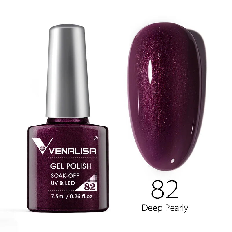 Venalisa 7.5ml Smalto per unghie Gel 60 Colori Glitter Smalto per unghie per Nail Art Manicure Top Coat Soak Off Smalto Gel UV Vernice