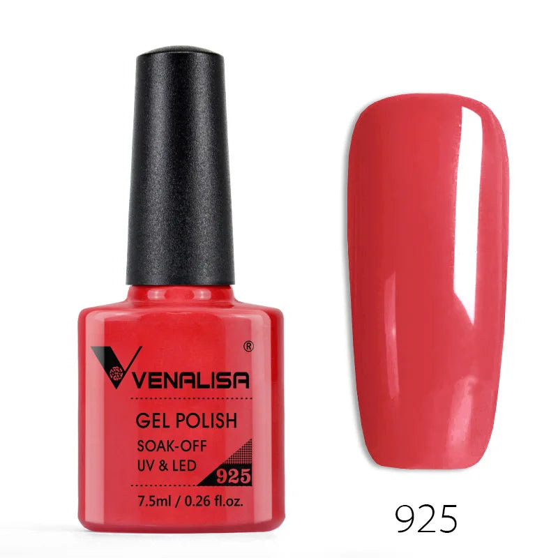 Venalisa 7.5ml Smalto per unghie Gel 60 Colori Glitter Smalto per unghie per Nail Art Manicure Top Coat Soak Off Smalto Gel UV Vernice