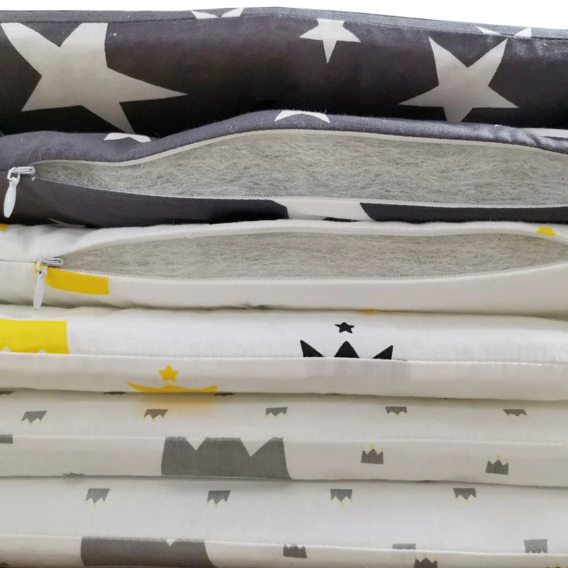 Paraurti per Lettino in Cotone 200×30cm – Doppia Faccia, Cerniera, Design Nordic