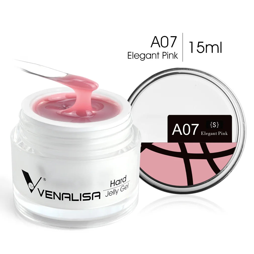 15ml Venalisa Jelly Extension Nail UV Gel da costruzione French Glitter Poly Gel per unghie Trasparente Fibra di colore mimetico naturale Vernice