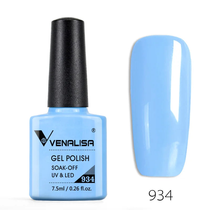 Venalisa 7.5ml Smalto per unghie Gel 60 Colori Glitter Smalto per unghie per Nail Art Manicure Top Coat Soak Off Smalto Gel UV Vernice