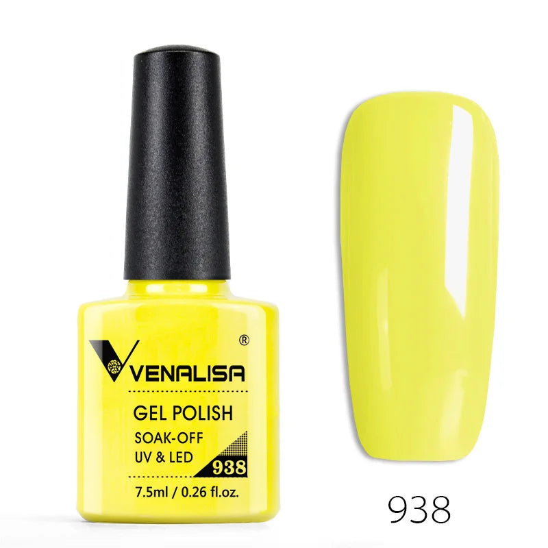Venalisa 7.5ml Smalto per unghie Gel 60 Colori Glitter Smalto per unghie per Nail Art Manicure Top Coat Soak Off Smalto Gel UV Vernice