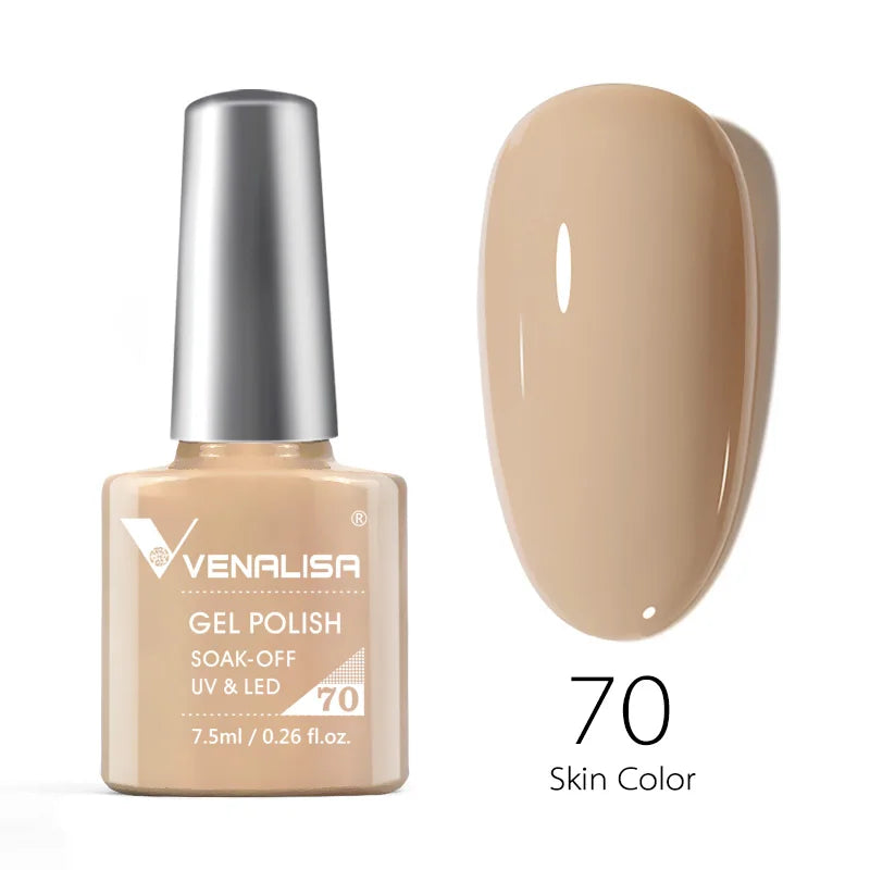 Venalisa 7.5ml Smalto per unghie Gel 60 Colori Glitter Smalto per unghie per Nail Art Manicure Top Coat Soak Off Smalto Gel UV Vernice