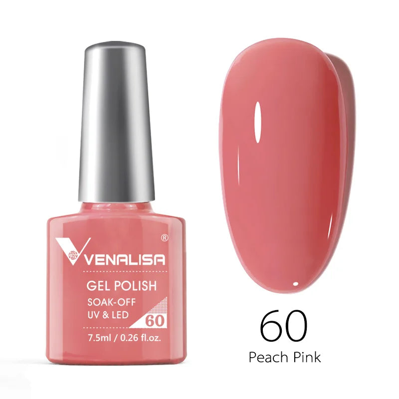 Venalisa 7.5ml Smalto per unghie Gel 60 Colori Glitter Smalto per unghie per Nail Art Manicure Top Coat Soak Off Smalto Gel UV Vernice