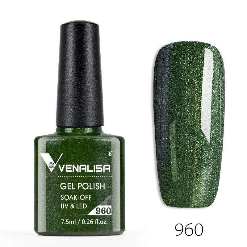 Venalisa 7.5ml Smalto per unghie Gel 60 Colori Glitter Smalto per unghie per Nail Art Manicure Top Coat Soak Off Smalto Gel UV Vernice