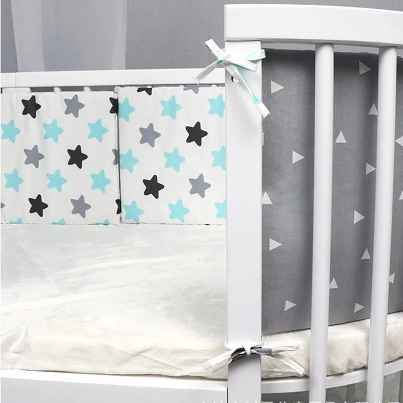Paraurti per Lettino in Cotone 200×30cm – Doppia Faccia, Cerniera, Design Nordic