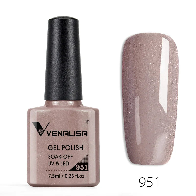 Venalisa 7.5ml Smalto per unghie Gel 60 Colori Glitter Smalto per unghie per Nail Art Manicure Top Coat Soak Off Smalto Gel UV Vernice