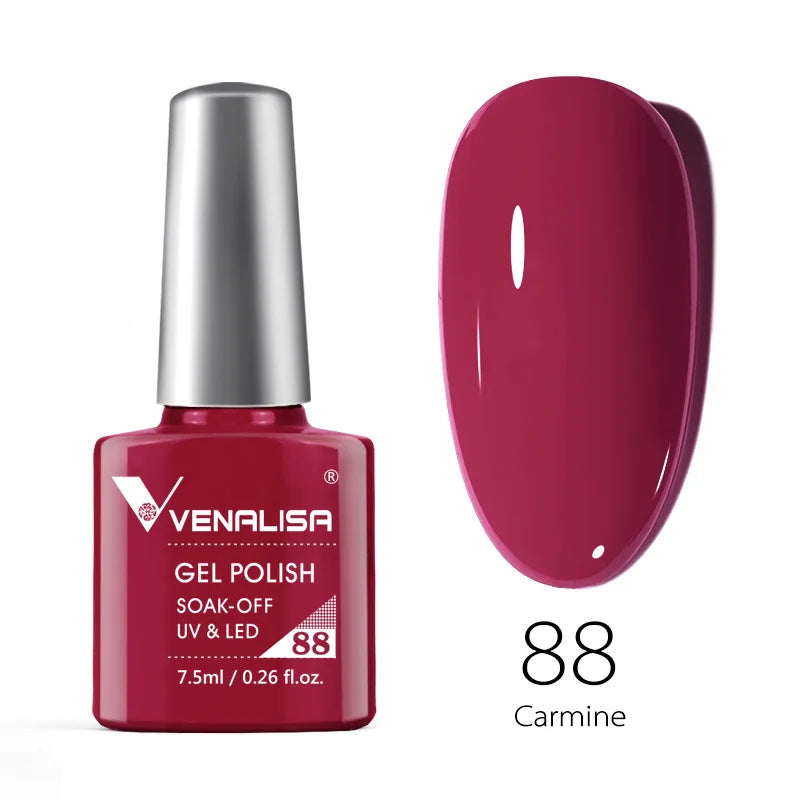 Venalisa 7.5ml Smalto per unghie Gel 60 Colori Glitter Smalto per unghie per Nail Art Manicure Top Coat Soak Off Smalto Gel UV Vernice
