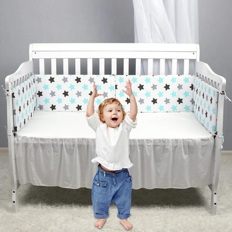Paraurti per Lettino in Cotone 200×30cm – Doppia Faccia, Cerniera, Design Nordic