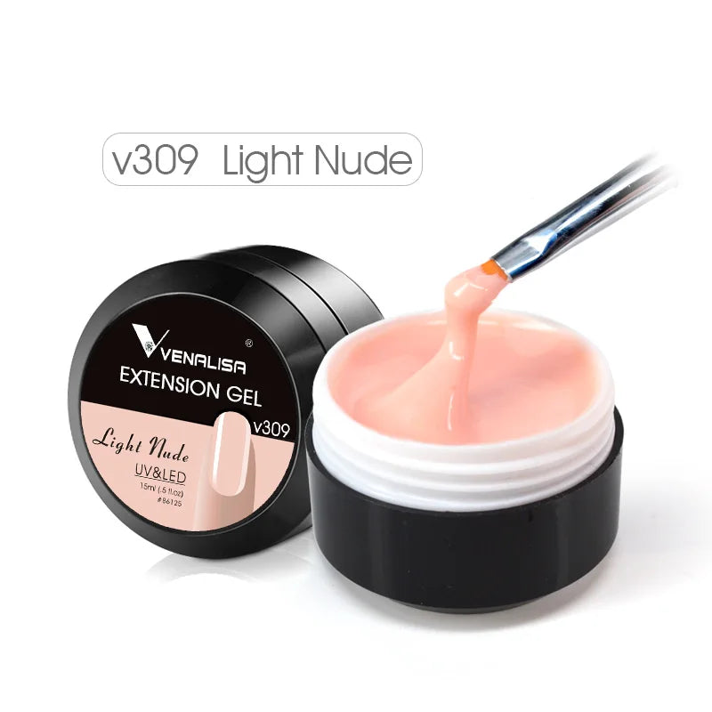 15ml Venalisa Jelly Extension Nail UV Gel da costruzione French Glitter Poly Gel per unghie Trasparente Fibra di colore mimetico naturale Vernice