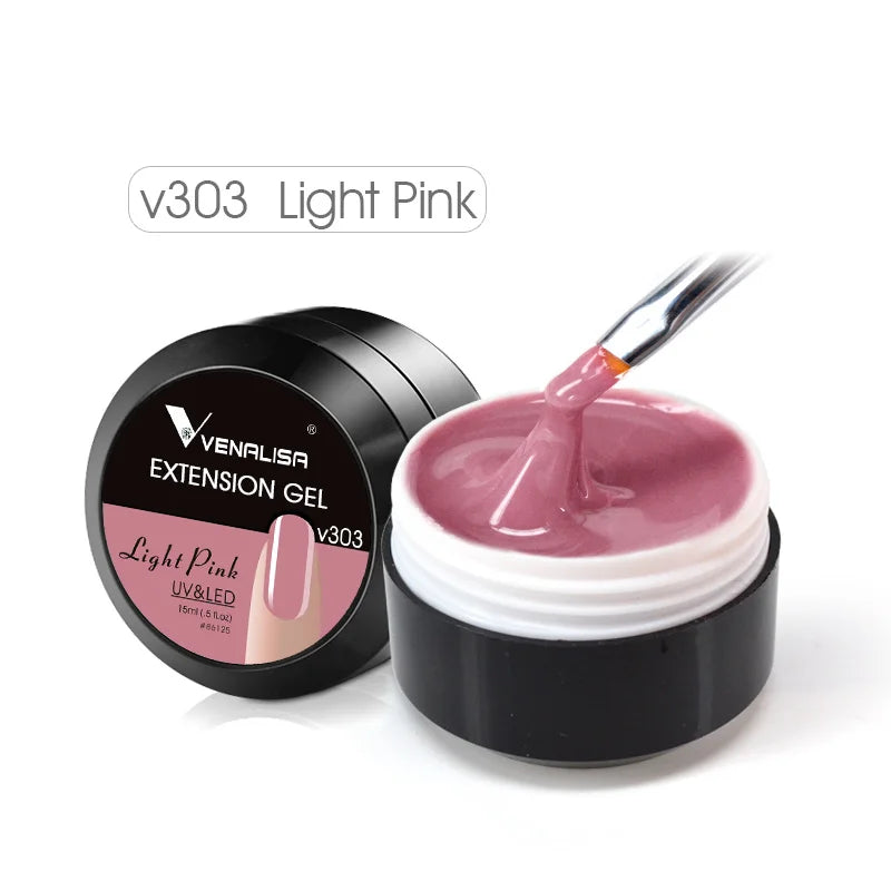 15ml Venalisa Jelly Extension Nail UV Gel da costruzione French Glitter Poly Gel per unghie Trasparente Fibra di colore mimetico naturale Vernice