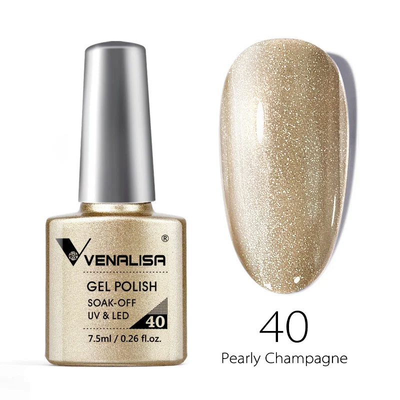 VENALISA Smalto gel per unghie Semi permanente Gellack Nail Art Salon 120 Glitter colorati 7,5 ml Soak off Vernice gel per unghie UV LED organico
