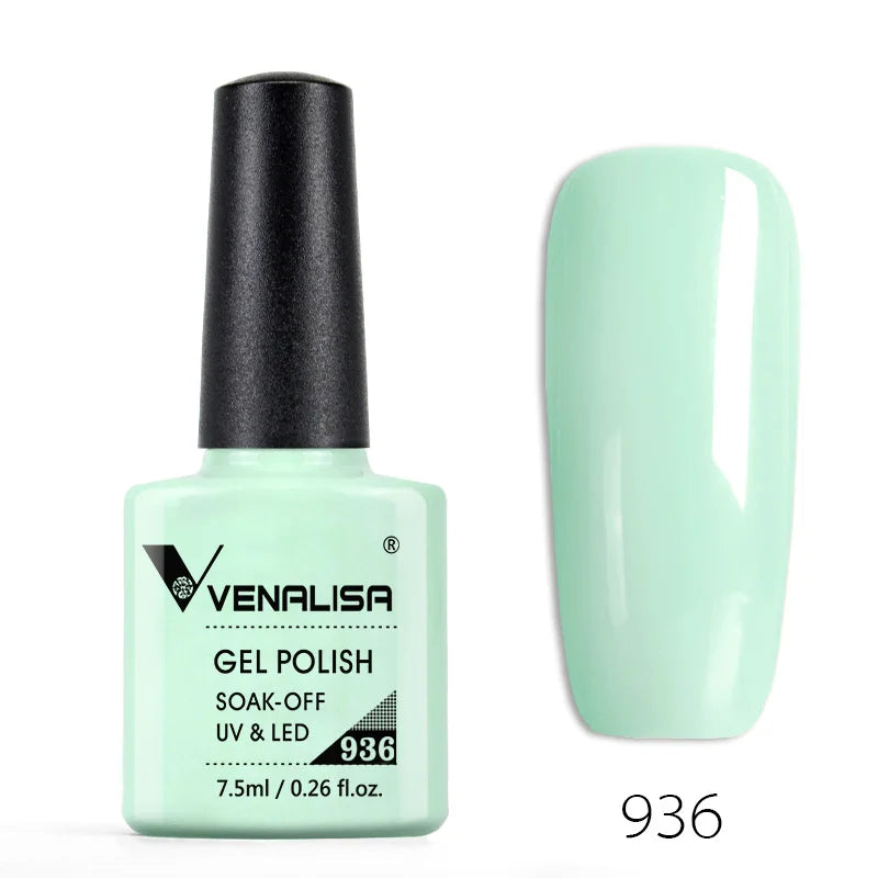 Venalisa 7.5ml Smalto per unghie Gel 60 Colori Glitter Smalto per unghie per Nail Art Manicure Top Coat Soak Off Smalto Gel UV Vernice