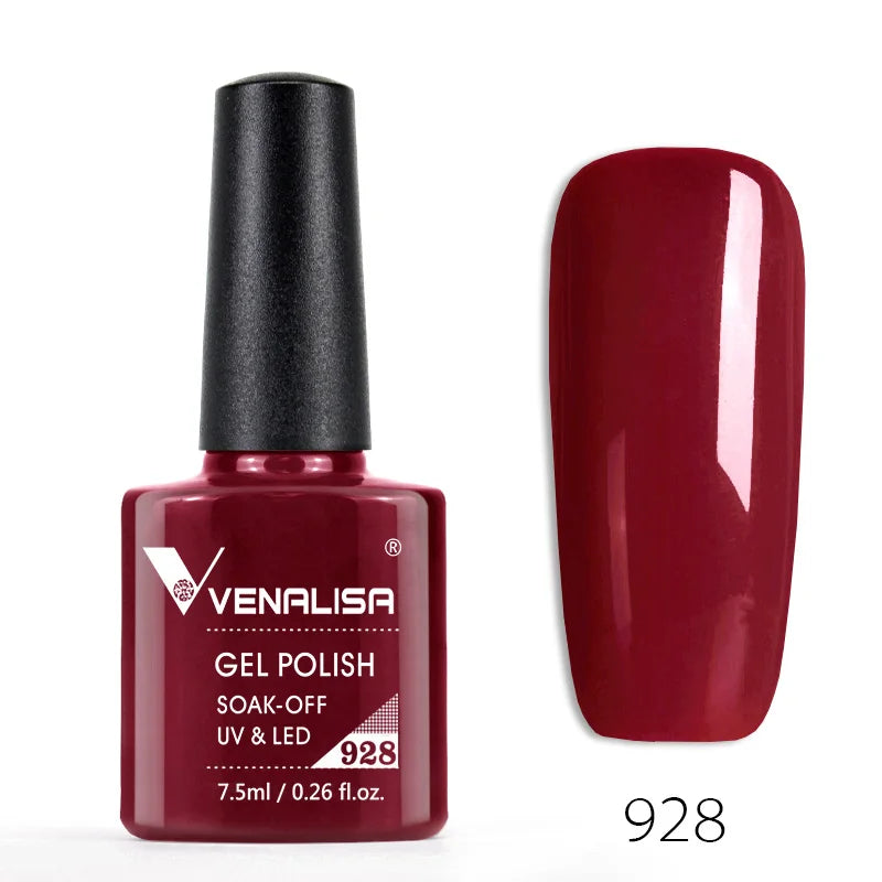 Venalisa 7.5ml Smalto per unghie Gel 60 Colori Glitter Smalto per unghie per Nail Art Manicure Top Coat Soak Off Smalto Gel UV Vernice