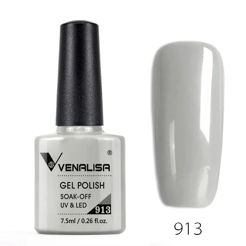 Venalisa 7.5ml Smalto per unghie Gel 60 Colori Glitter Smalto per unghie per Nail Art Manicure Top Coat Soak Off Smalto Gel UV Vernice