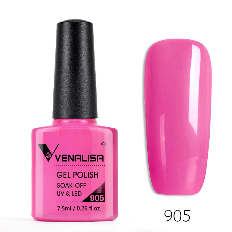 Venalisa 7.5ml Smalto per unghie Gel 60 Colori Glitter Smalto per unghie per Nail Art Manicure Top Coat Soak Off Smalto Gel UV Vernice