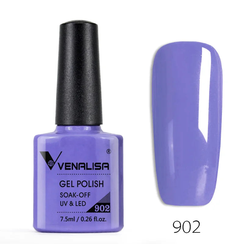 Venalisa 7.5ml Smalto per unghie Gel 60 Colori Glitter Smalto per unghie per Nail Art Manicure Top Coat Soak Off Smalto Gel UV Vernice