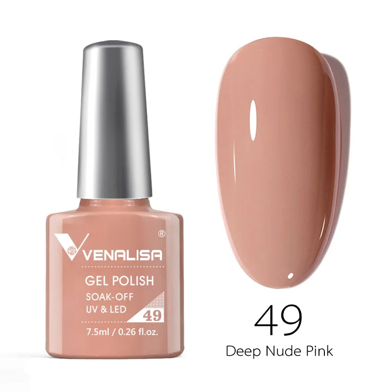 Venalisa 7.5ml Smalto per unghie Gel 60 Colori Glitter Smalto per unghie per Nail Art Manicure Top Coat Soak Off Smalto Gel UV Vernice