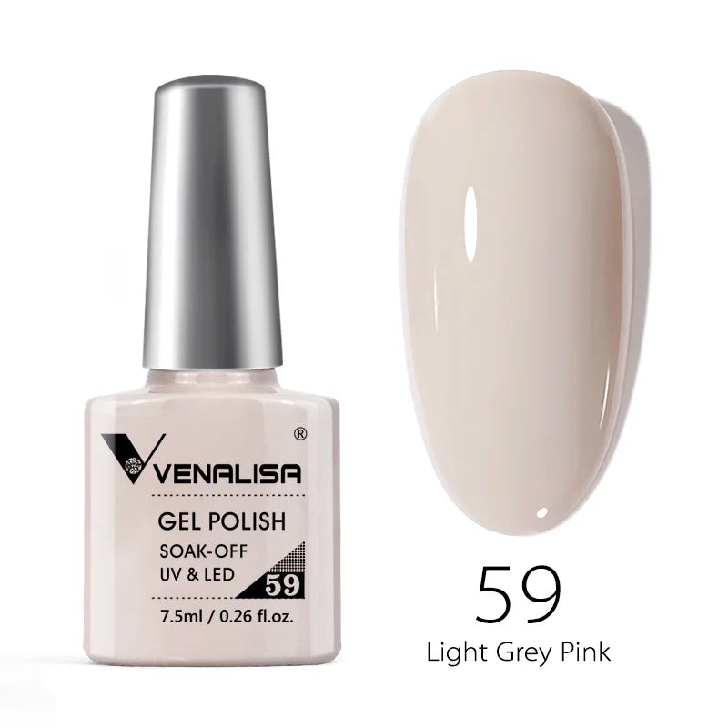 Venalisa 7.5ml Smalto per unghie Gel 60 Colori Glitter Smalto per unghie per Nail Art Manicure Top Coat Soak Off Smalto Gel UV Vernice