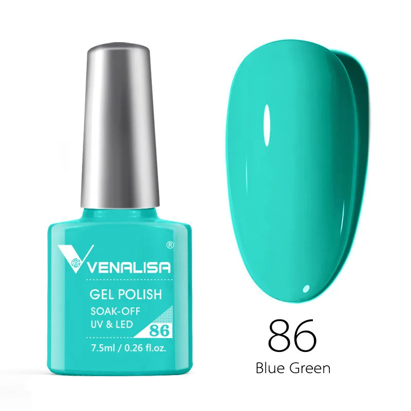 Venalisa 7.5ml Smalto per unghie Gel 60 Colori Glitter Smalto per unghie per Nail Art Manicure Top Coat Soak Off Smalto Gel UV Vernice