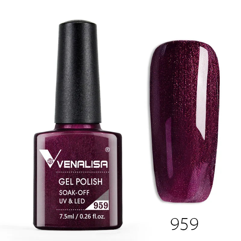 Venalisa 7.5ml Smalto per unghie Gel 60 Colori Glitter Smalto per unghie per Nail Art Manicure Top Coat Soak Off Smalto Gel UV Vernice