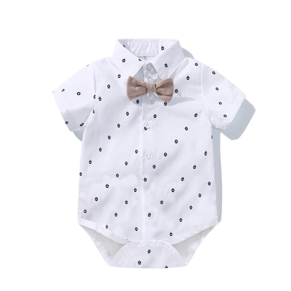 Hot Baby Boy Abbigliamento Completo Neonato Bello Pagliaccetto Fiocco Set Compleanno Festival Regalo Tuta Cappello Bambino Ragazzi Abito da sposa