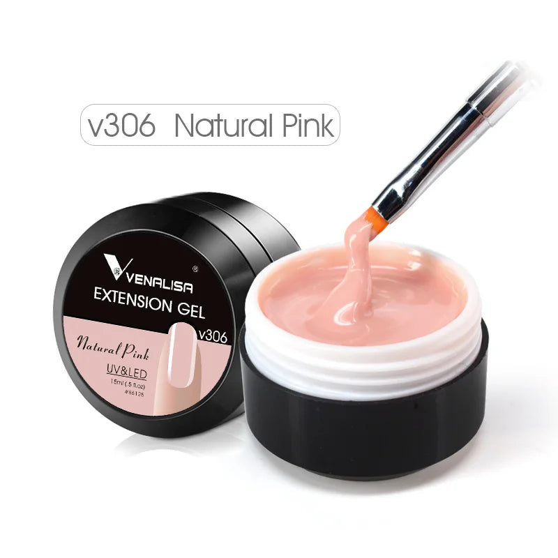 15ml Venalisa Jelly Extension Nail UV Gel da costruzione French Glitter Poly Gel per unghie Trasparente Fibra di colore mimetico naturale Vernice