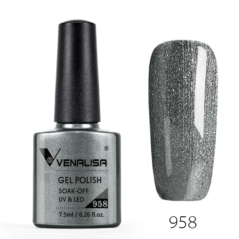VENALISA Smalto gel per unghie Semi permanente Gellack Nail Art Salon 120 Glitter colorati 7,5 ml Soak off Vernice gel per unghie UV LED organico