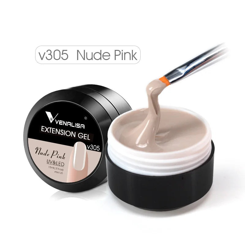 15ml Venalisa Jelly Extension Nail UV Gel da costruzione French Glitter Poly Gel per unghie Trasparente Fibra di colore mimetico naturale Vernice