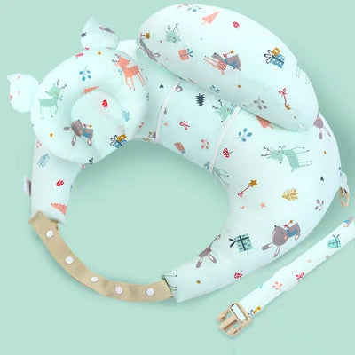 Cuscino per l'Allattamento a U in Cotone | Multifunzione con Cinghia