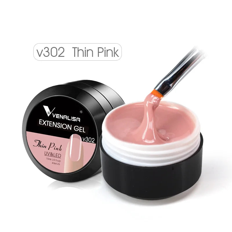 15ml Venalisa Jelly Extension Nail UV Gel da costruzione French Glitter Poly Gel per unghie Trasparente Fibra di colore mimetico naturale Vernice