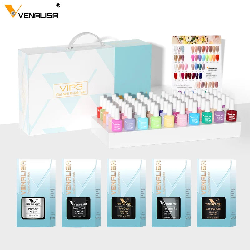 VENALISA Smalto gel per unghie Semi permanente Gellack Nail Art Salon 120 Glitter colorati 7,5 ml Soak off Vernice gel per unghie UV LED organico