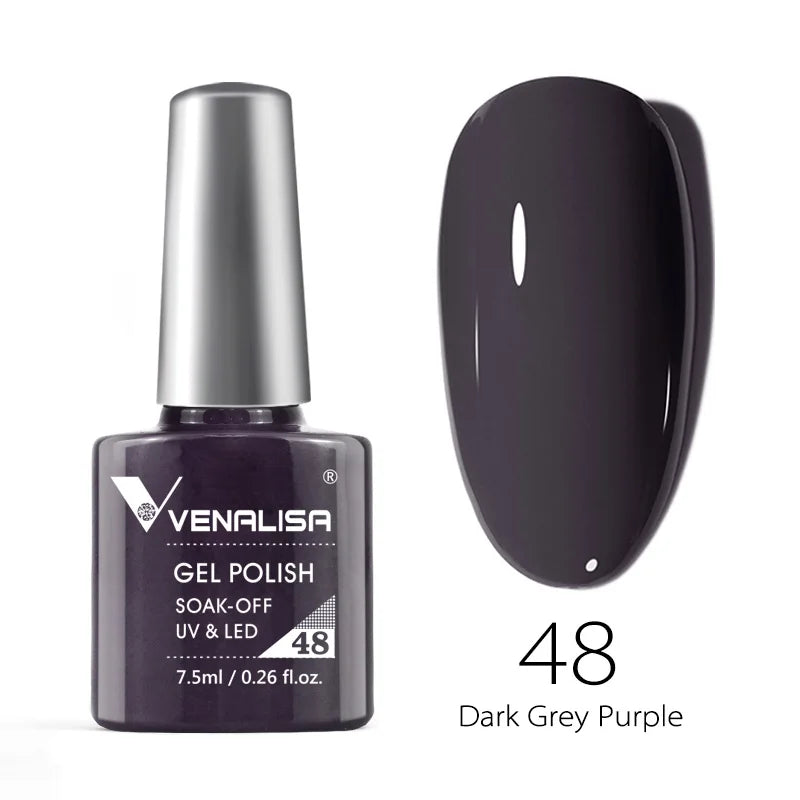 Venalisa 7.5ml Smalto per unghie Gel 60 Colori Glitter Smalto per unghie per Nail Art Manicure Top Coat Soak Off Smalto Gel UV Vernice